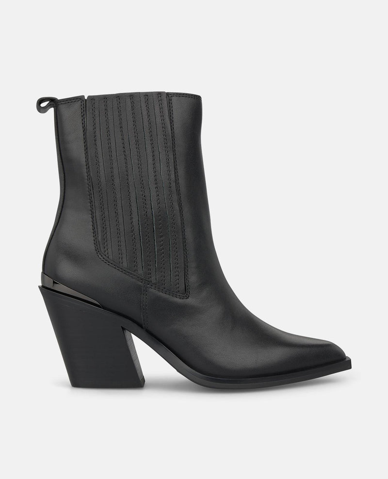 LEATHER ANKLE BOOTS WITH SIDE STITCHING