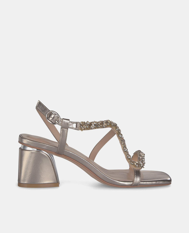 SNAKE SANDAL SQUARE HEEL