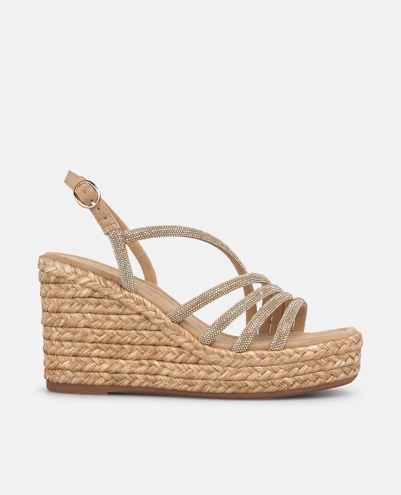 SANDALIA PLATAFORMA ESPARTO CON CUATRO TIRAS TUBULARES