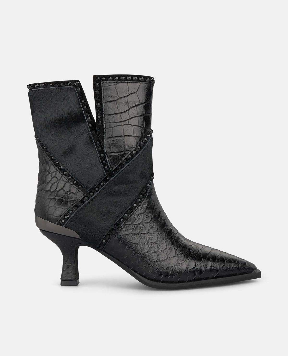 ANIMAL-PRINT LEATHER ANKLE BOOTS