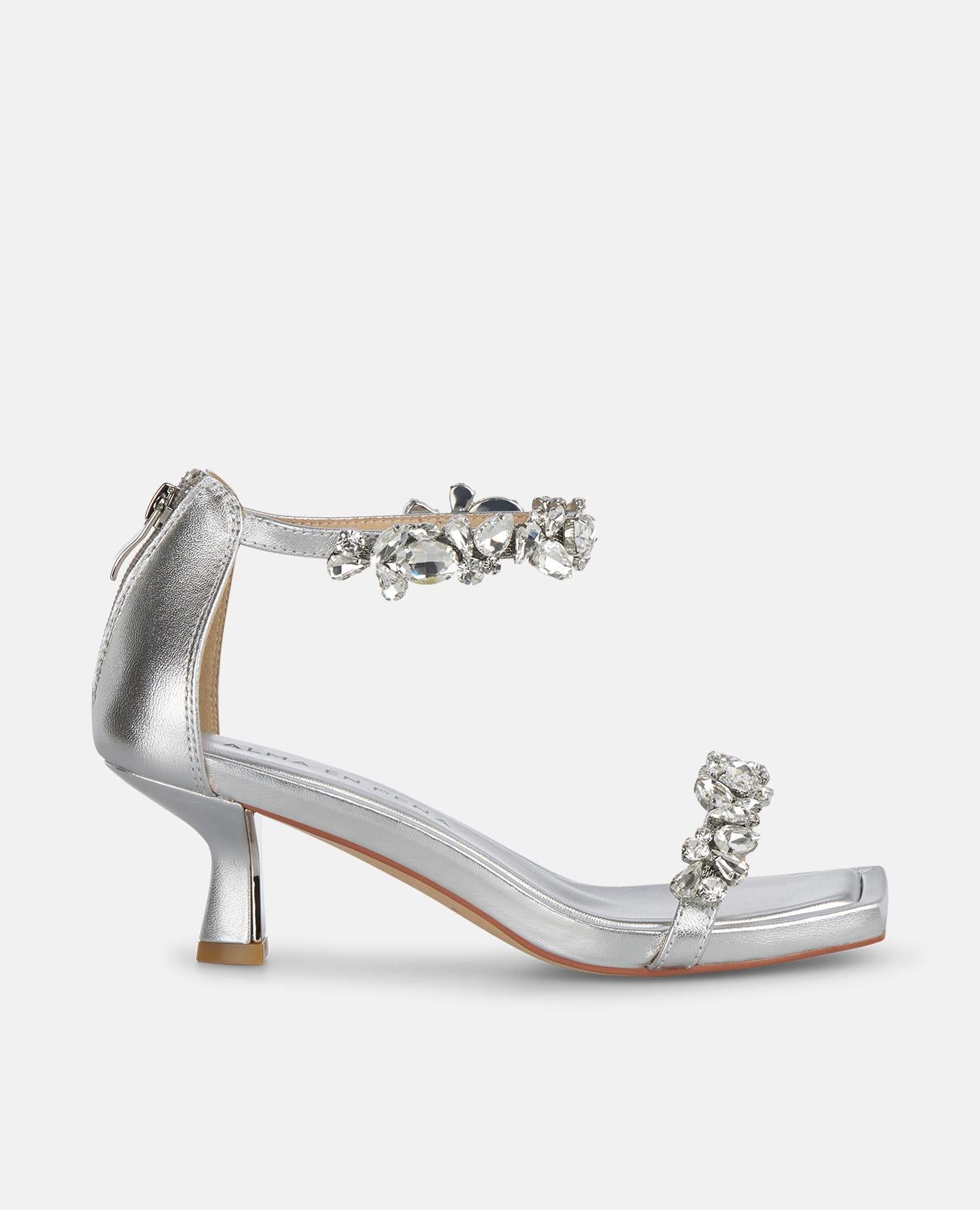 HEELED SANDAL WITH RHINESTONES
