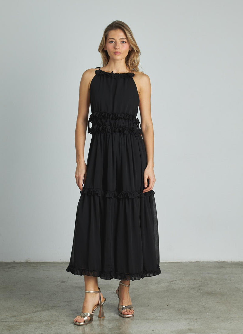 VESTIDO MIDI CUELLO HALTER