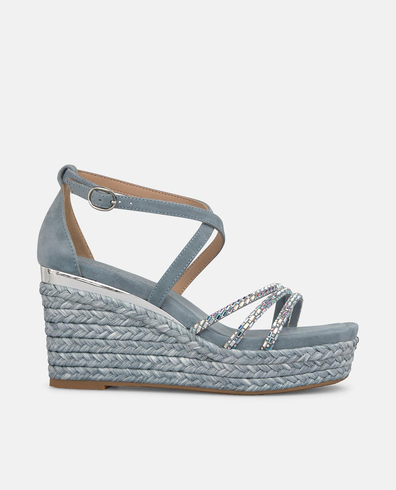 SANDALIA CUÑA ESPARTO TIRAS MULTIPOSICION