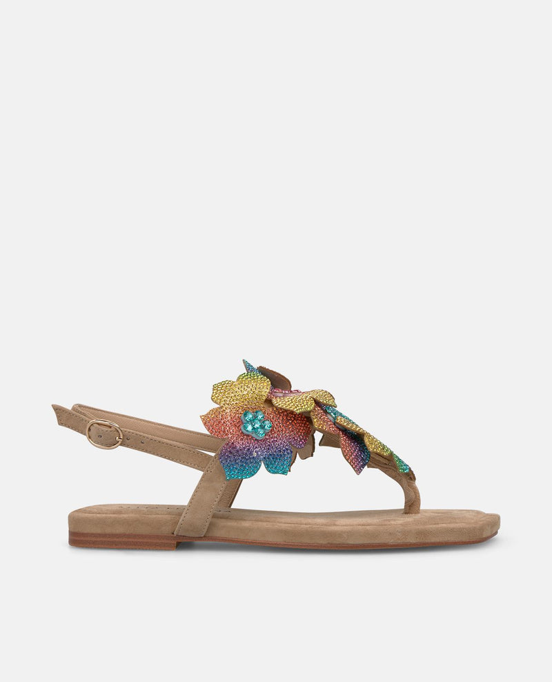 SANDALIA PLANA TIRA FLORES