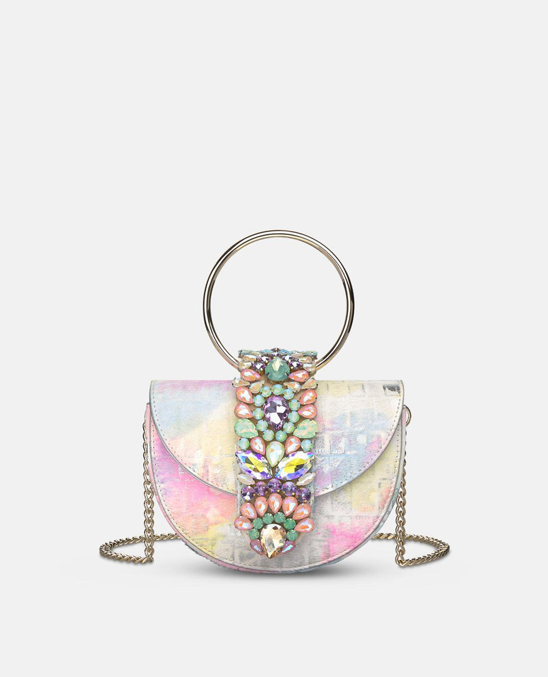JEWELED HALF MOON BAG