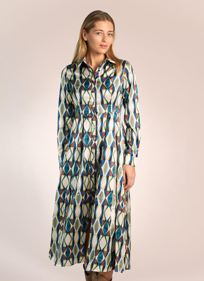 VESTIDO SATINADO ESTAMPADO