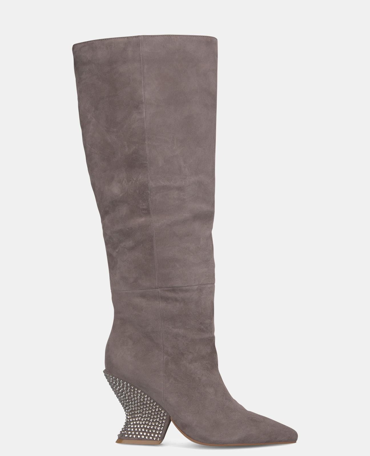 BOTTE À TALON AVEC STRASS