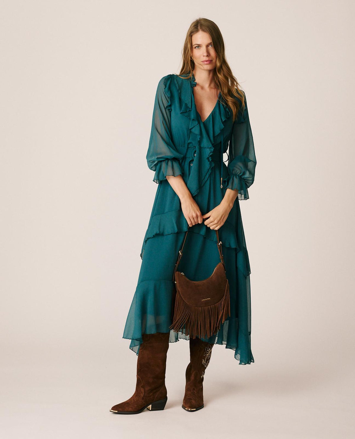 VESTIDO VOLANTES CINTURÓN