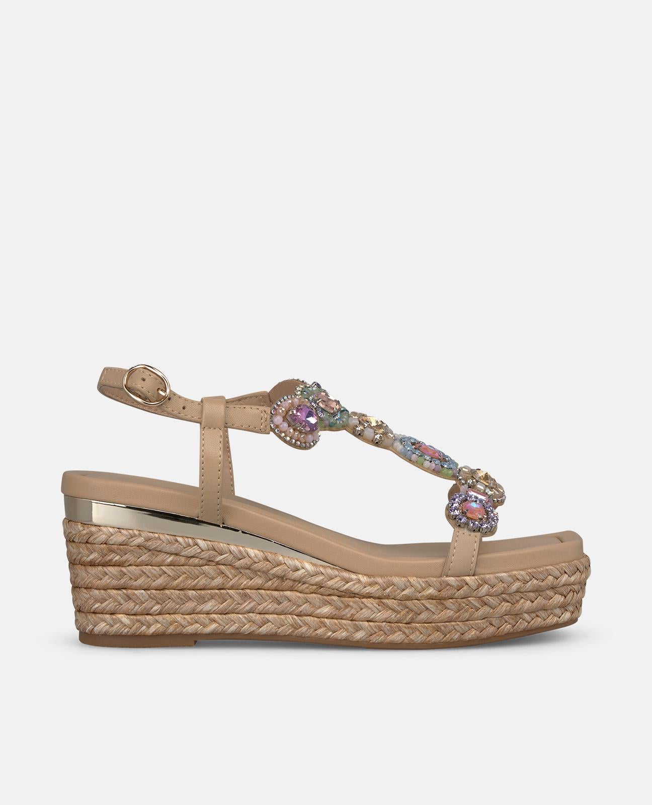 Sandália com strass circular