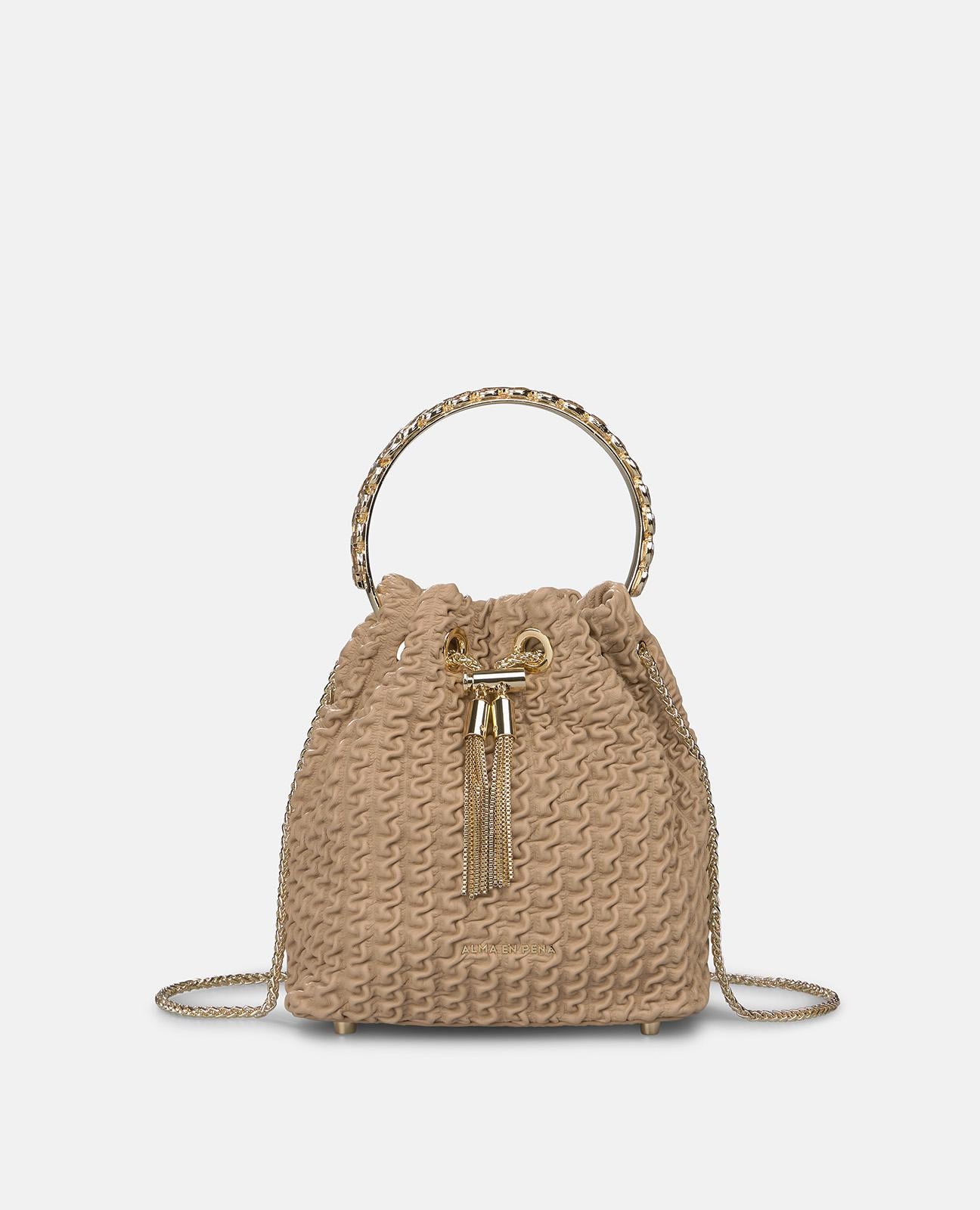 RHINESTONE DETAIL BOWLER BAG