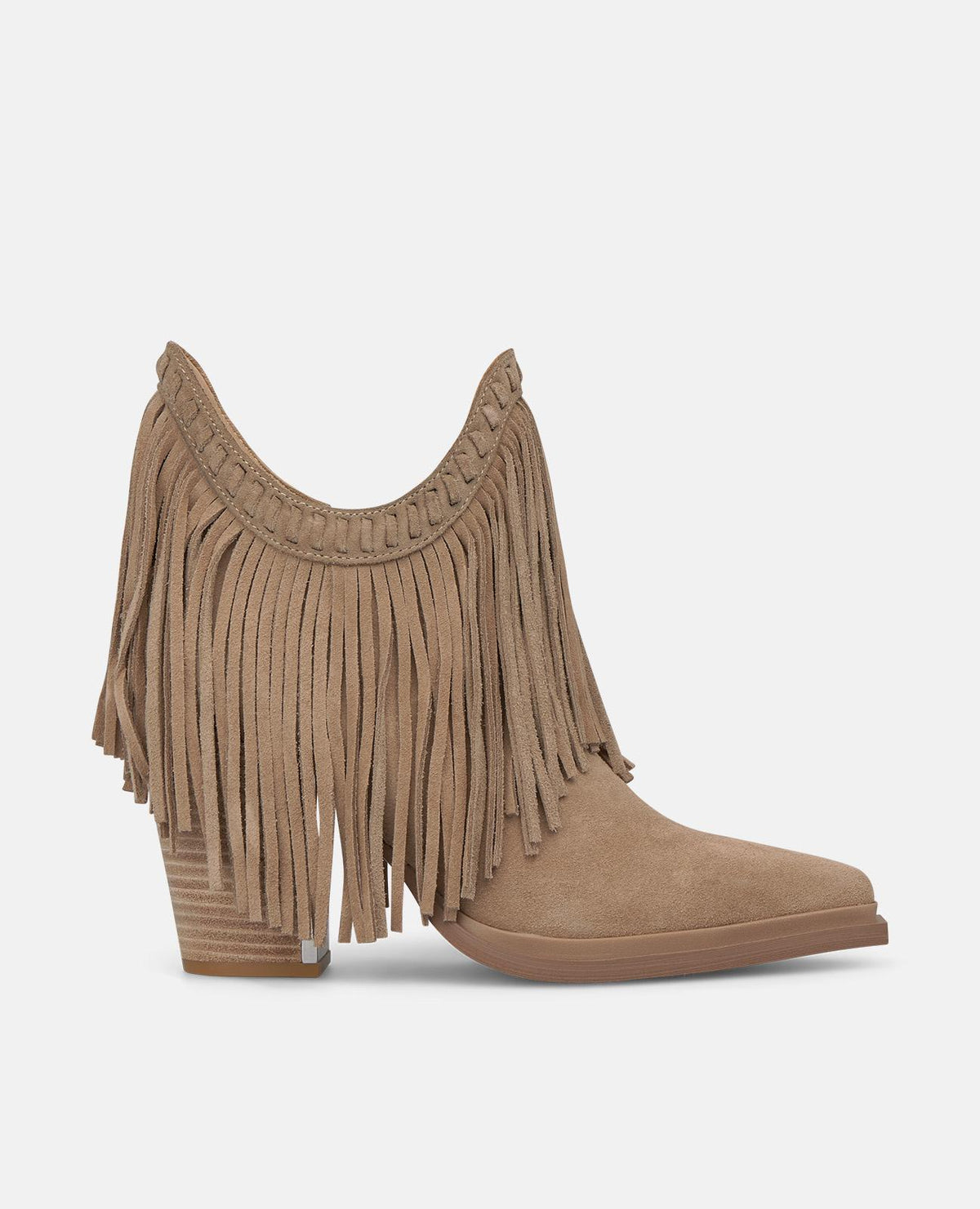 STIVALETTO PELLE DI CINGHIALE CON FRANGE