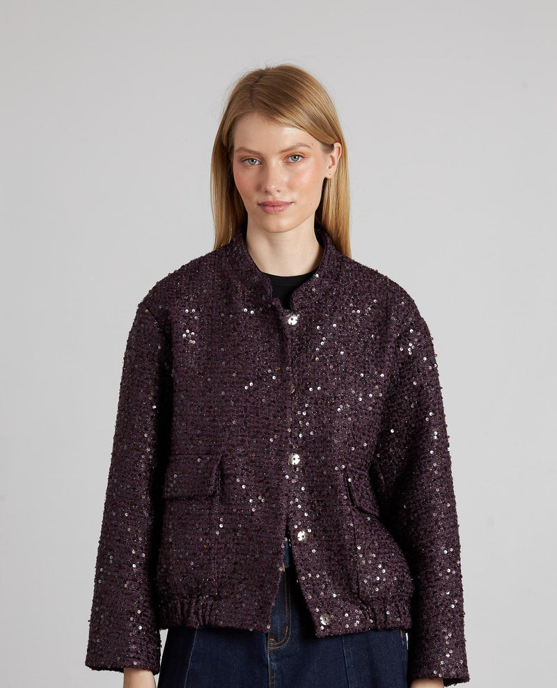 SEQUINED BOMBER JACKET