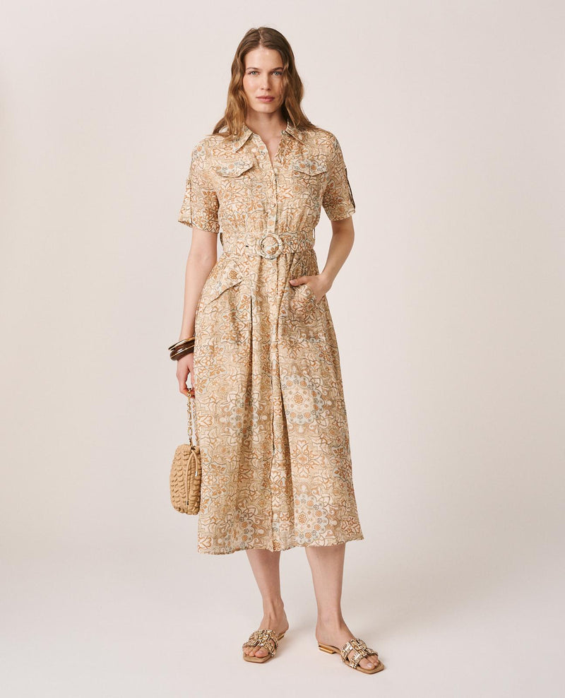 VESTIDO MIDI ESTAMPADO GEOMÉTRICO