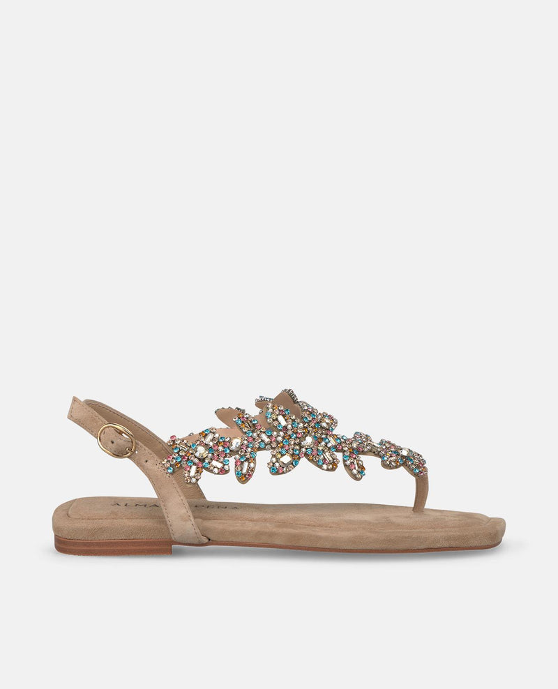 SANDÁLIA COM FLORES E STRASS