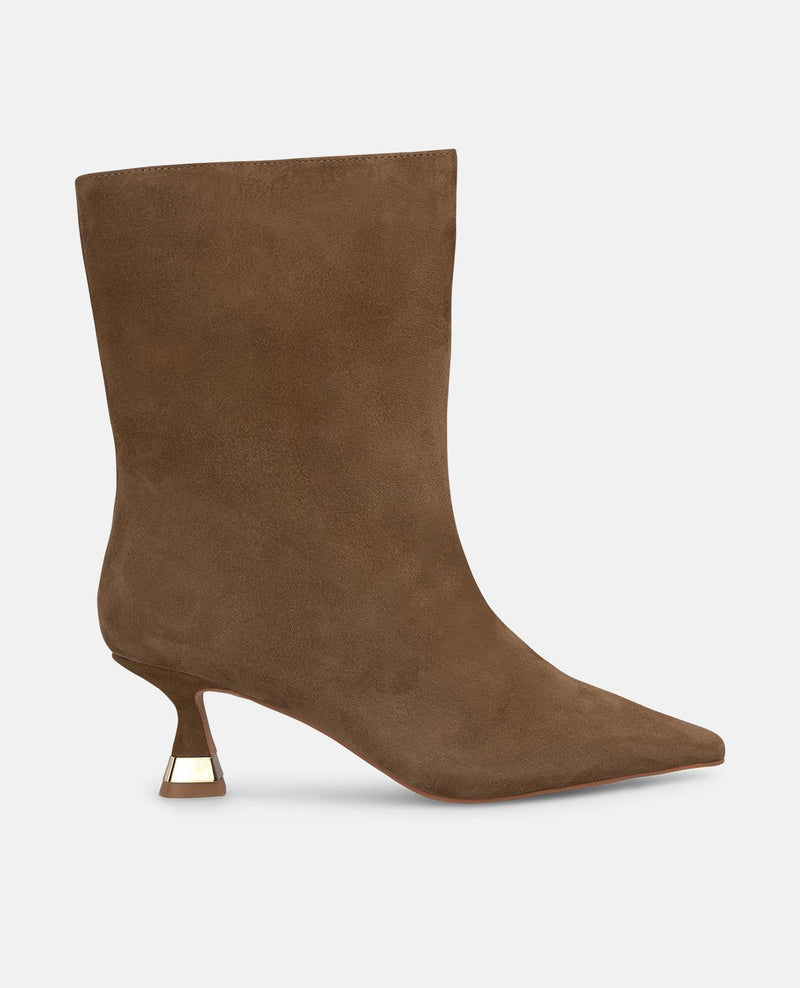 METALLIC HEELED ANKLE BOOTS