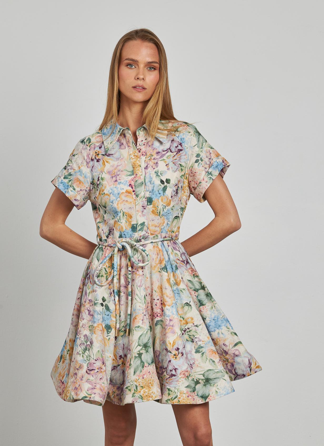 VESTIDO ESTAMPADO VOLANTES