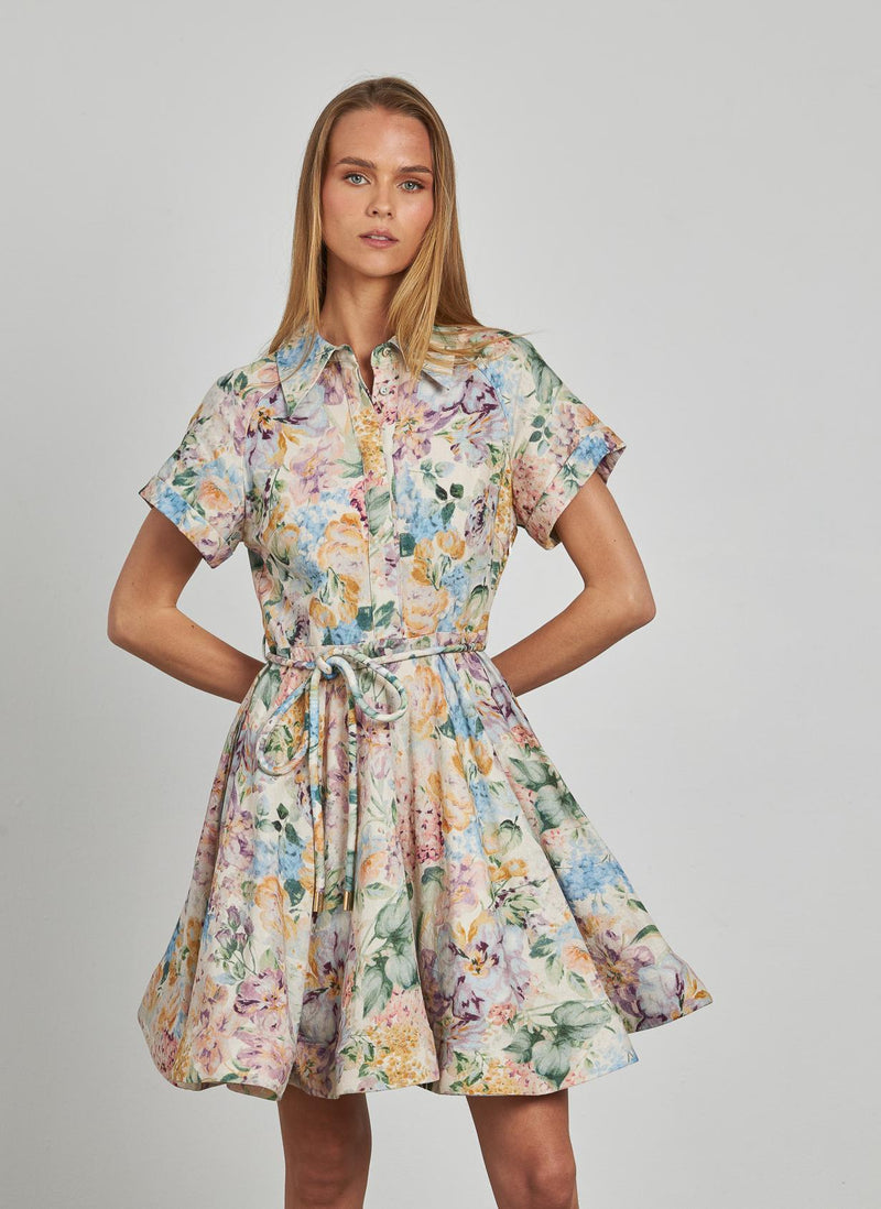 VESTIDO ESTAMPADO VOLANTES
