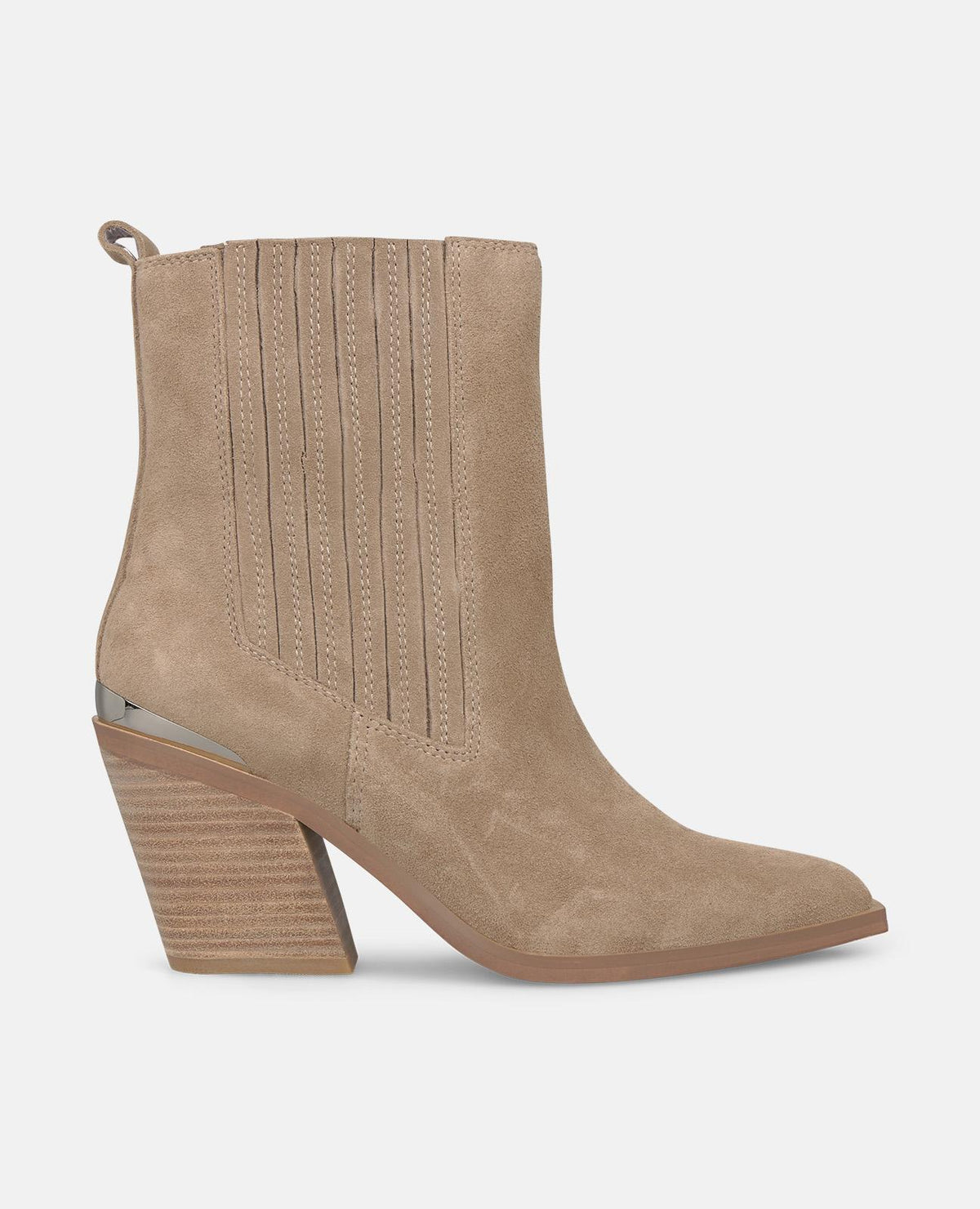 SUEDE ANKLE BOOTS WITH SIDE STITCHING