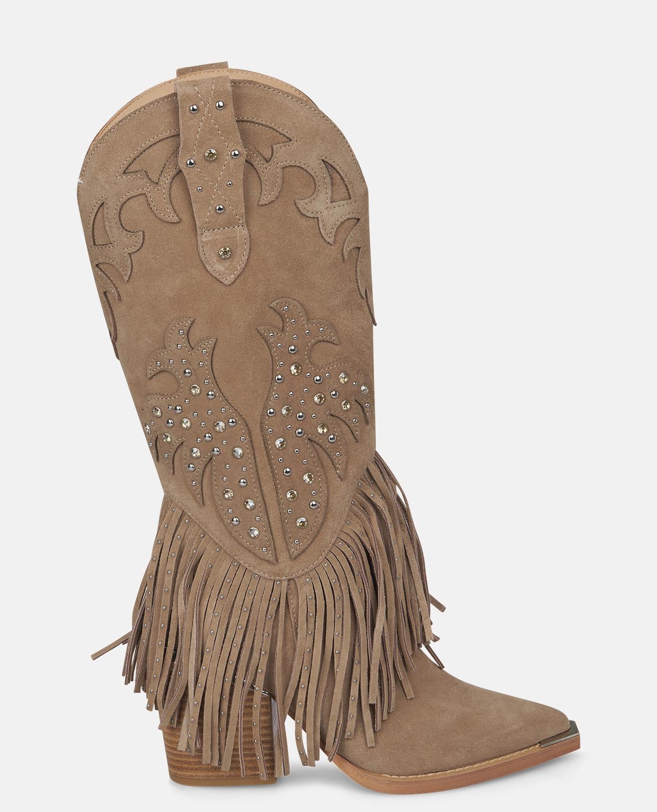 BOTA TACÓN FLECOS TACHAS