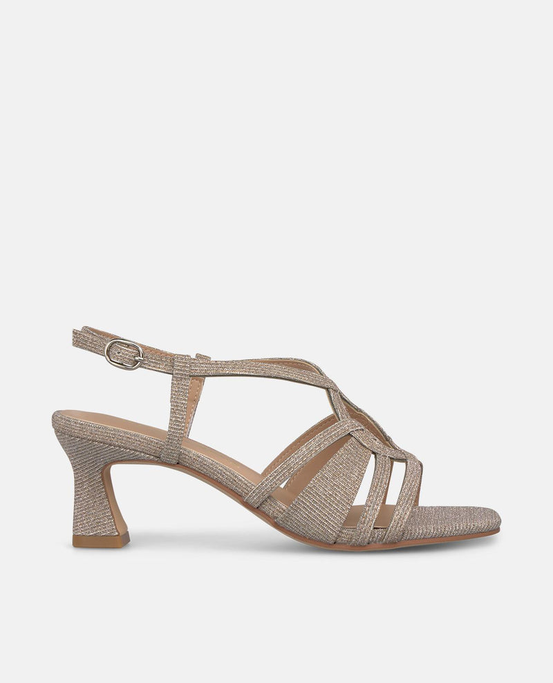 SANDALIA TACON MEDIO TIRAS ENTRELAZADAS