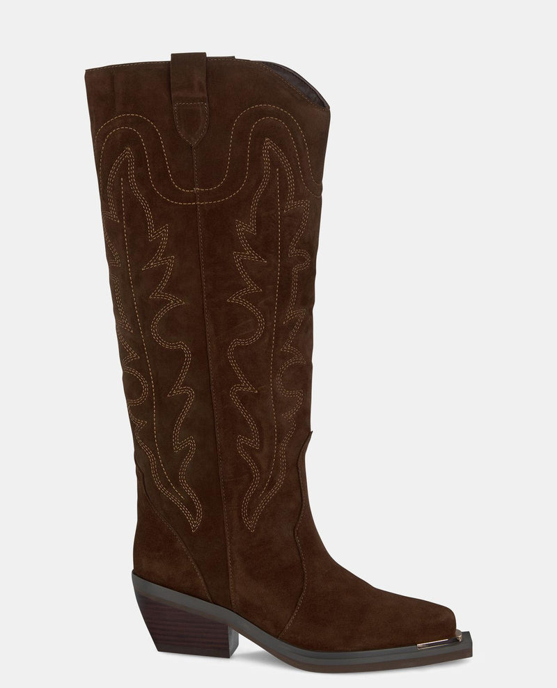 BESTICKTER STIEFEL MIT WEITEM SCHAFT