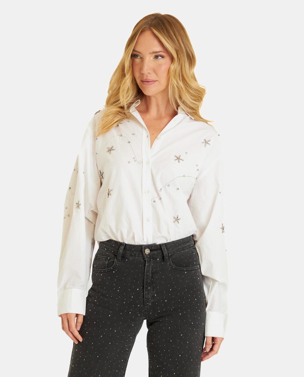 SHIRT WITH RHINESTONE DETAILS