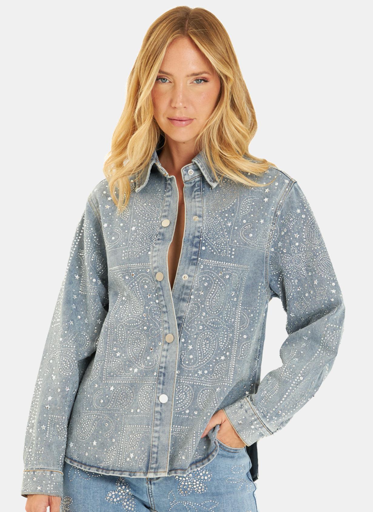 CAMICIA IN DENIM CON STRASS