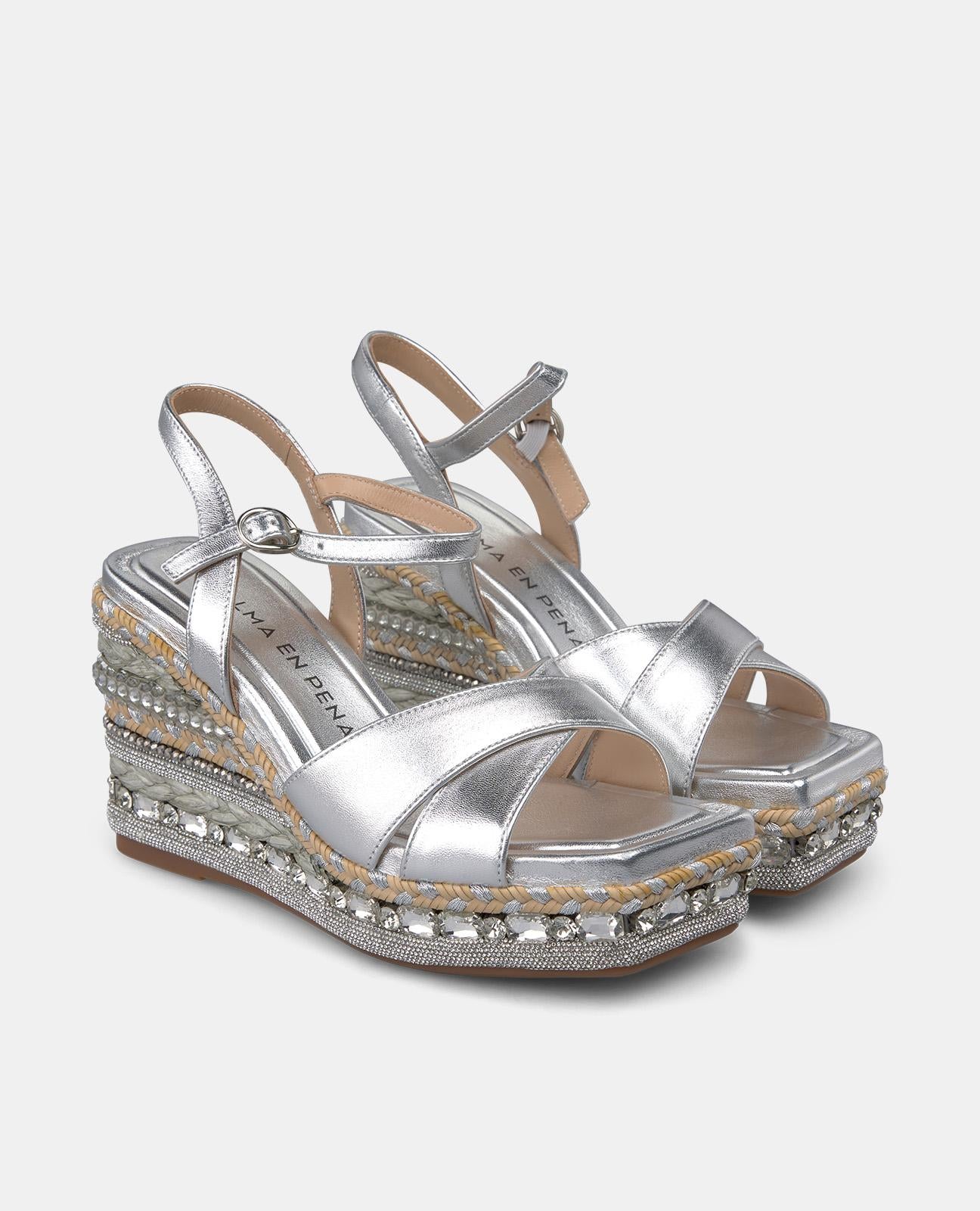 WEDGE SOLE WITH RHINESTONES