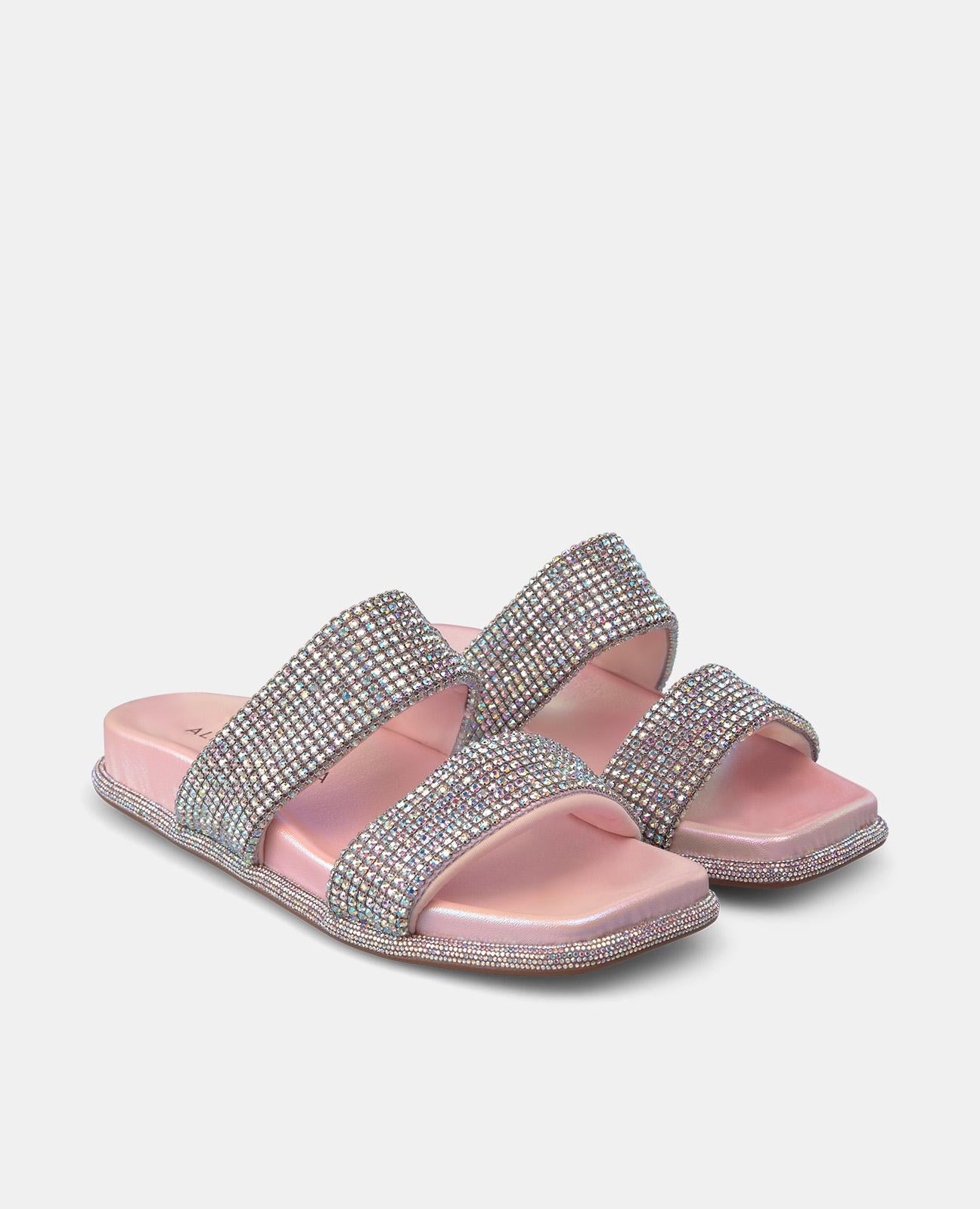 FLAT SANDAL WITH STRASS STRAPS