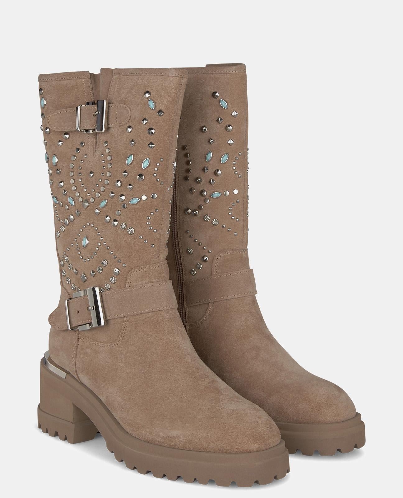 STUDDED STOCKING BOOT