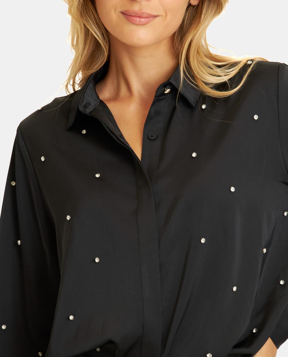 CAMICIA IN RASO CON STRASS