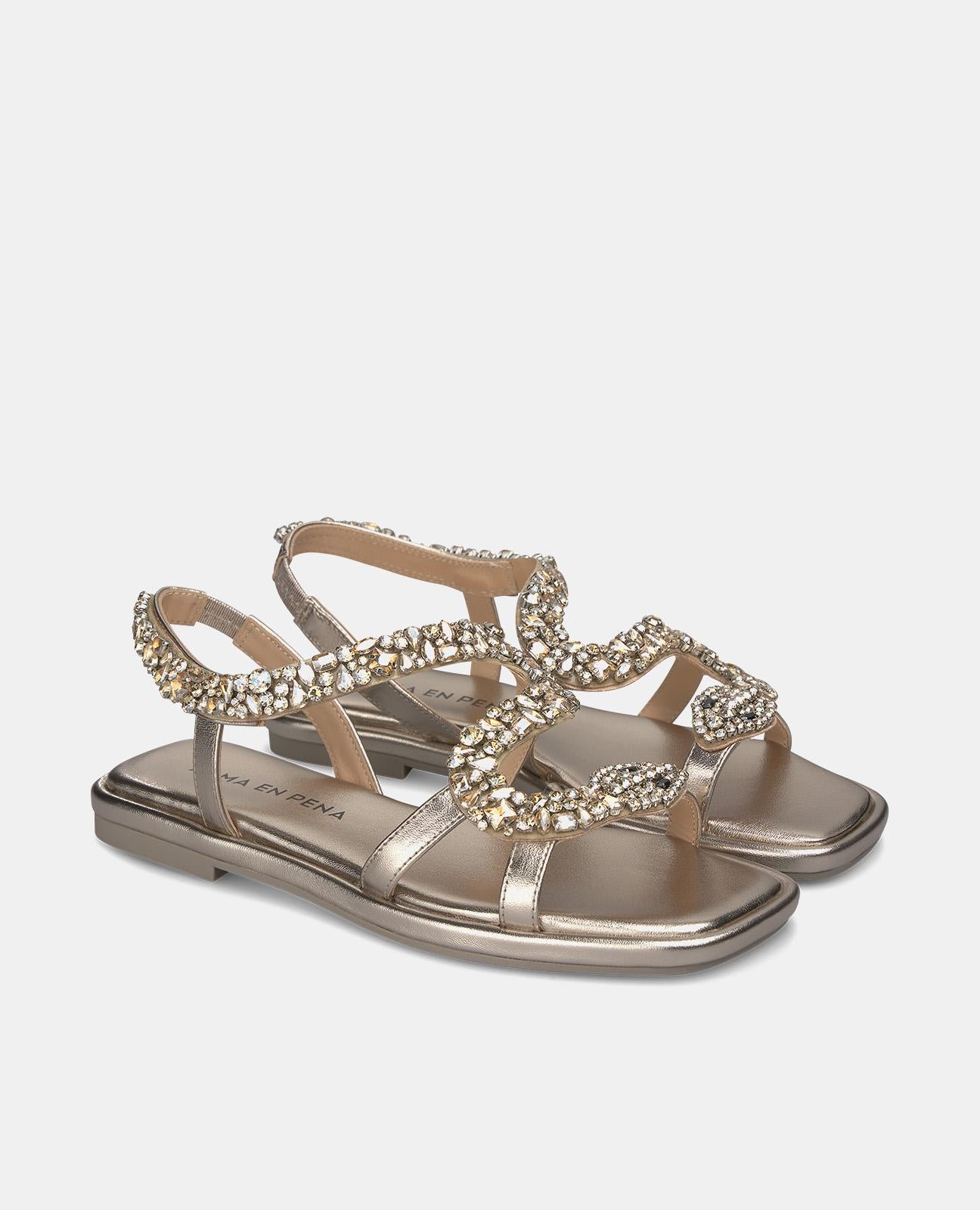 SQUARE TOE SNAKE SANDAL