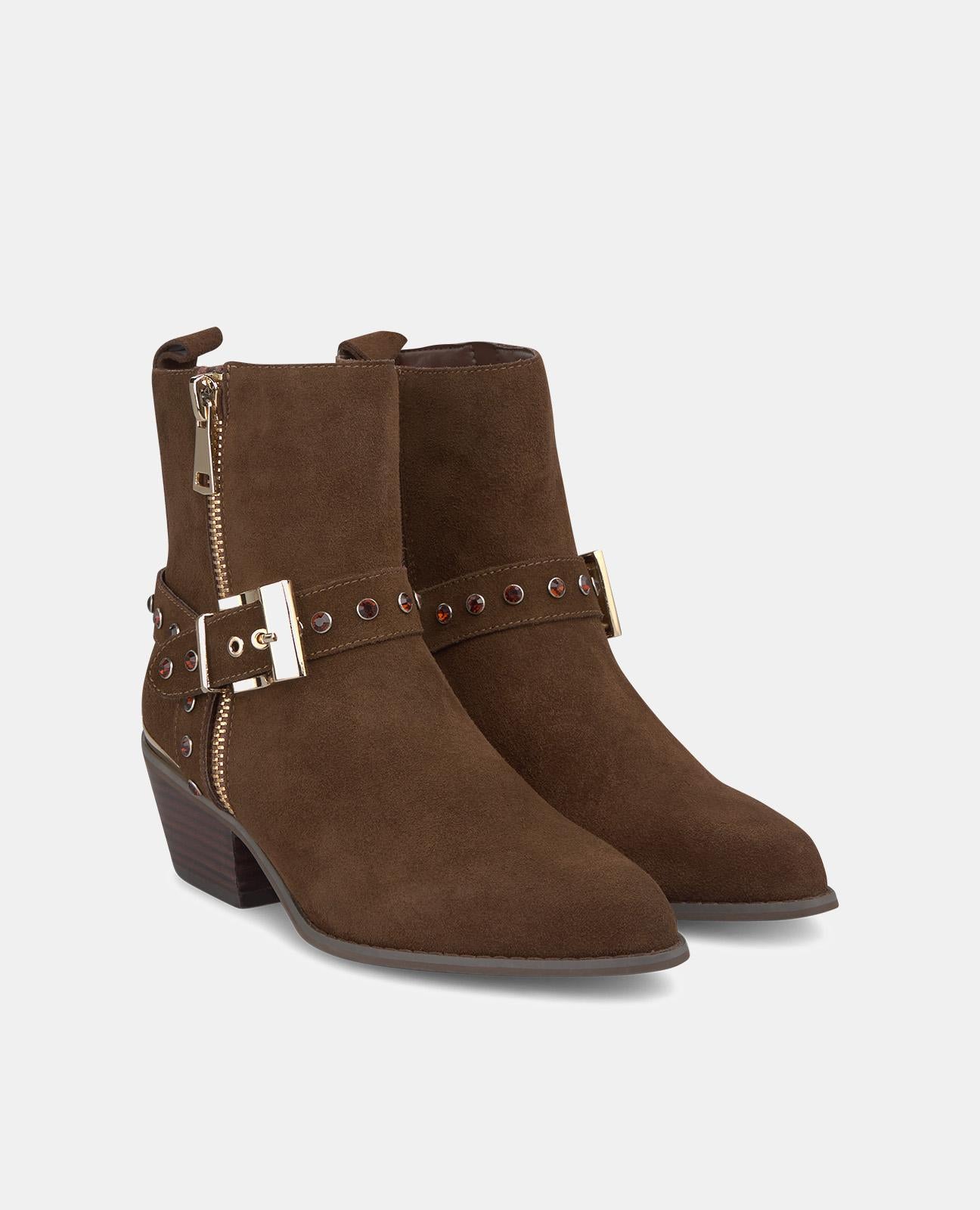 ANKLE BOOT WITH STUDDED BUCKLE