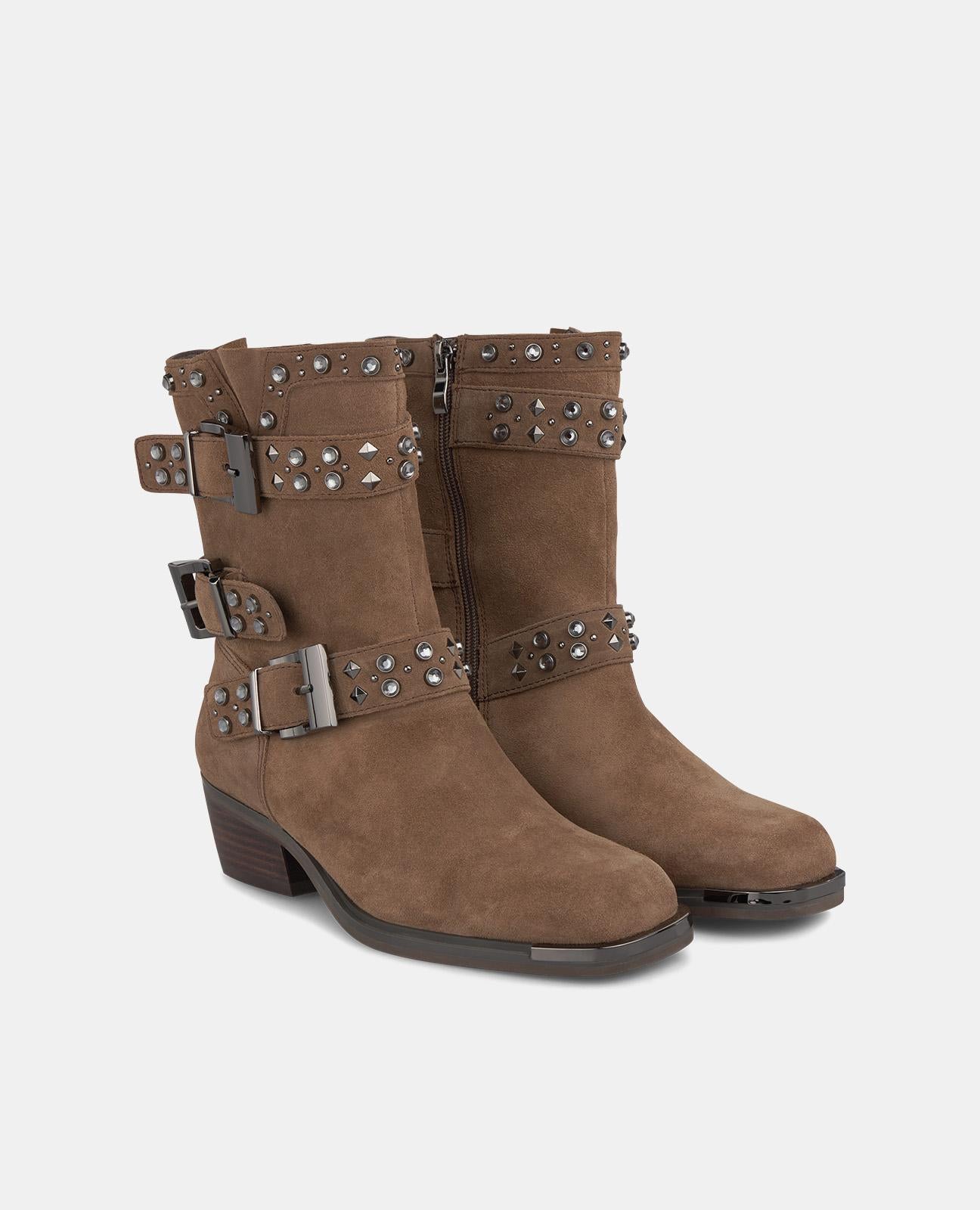 STUDDED AND BUCKLE BOOTIE