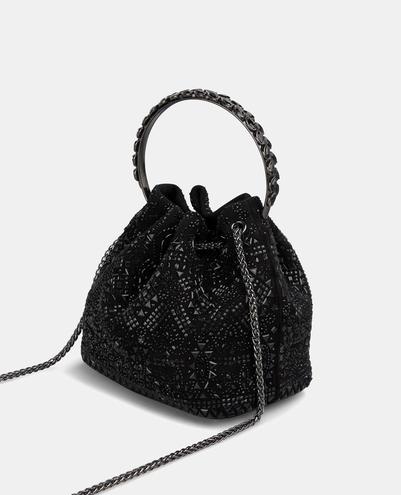 RHINESTONE DETAIL BOWLER BAG