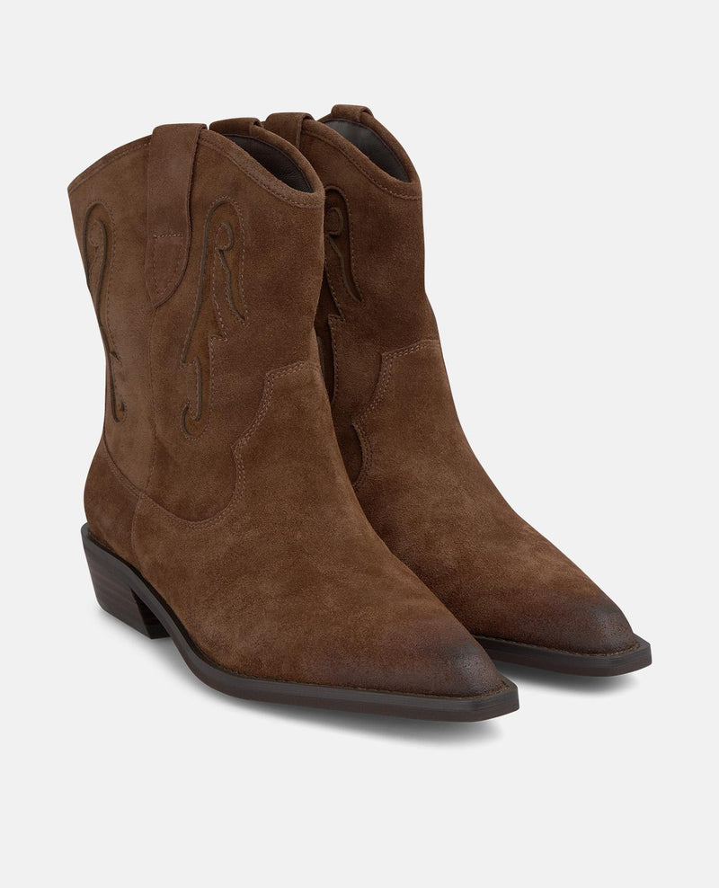 STIVALI DA COWBOY IN PELLE SCAMOSCIATA