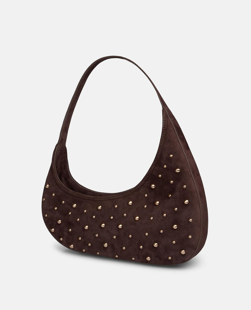 SUEDE HOBO BAG WITH STUDS