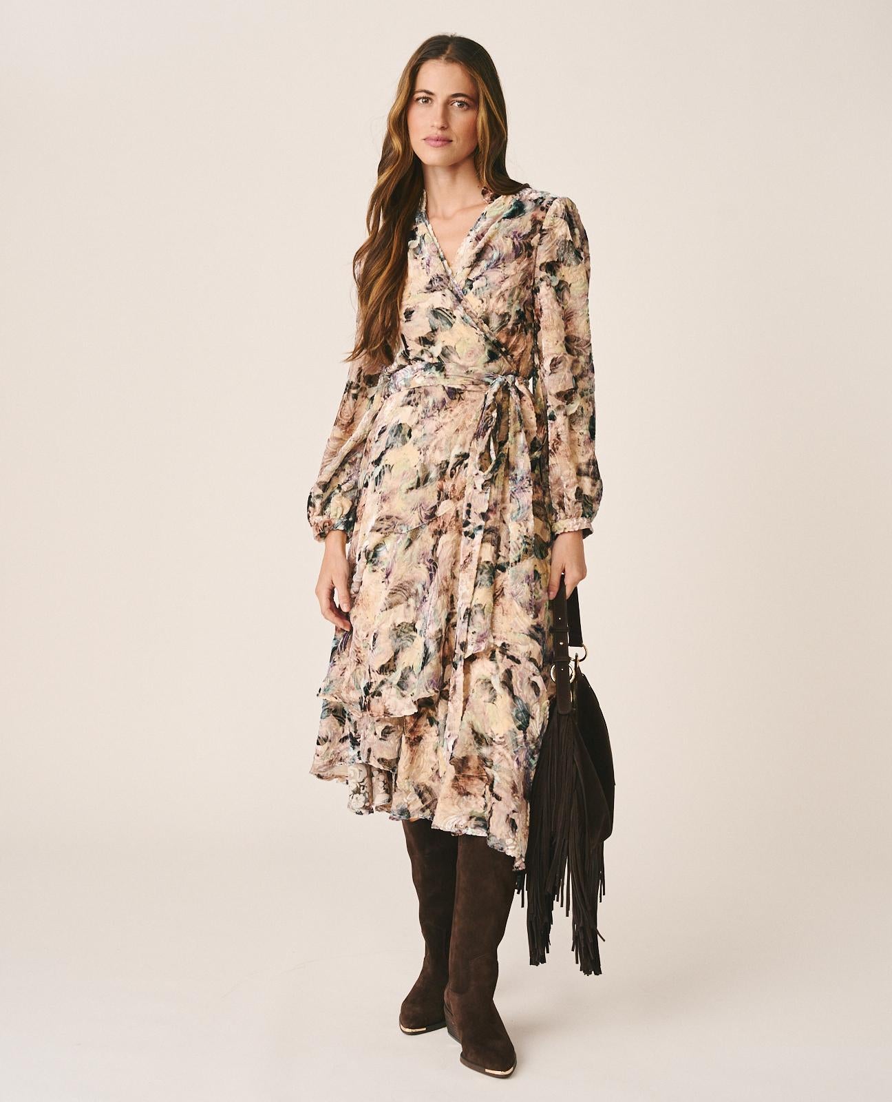 VESTIDO MIDI SEDA ESTAMPADO