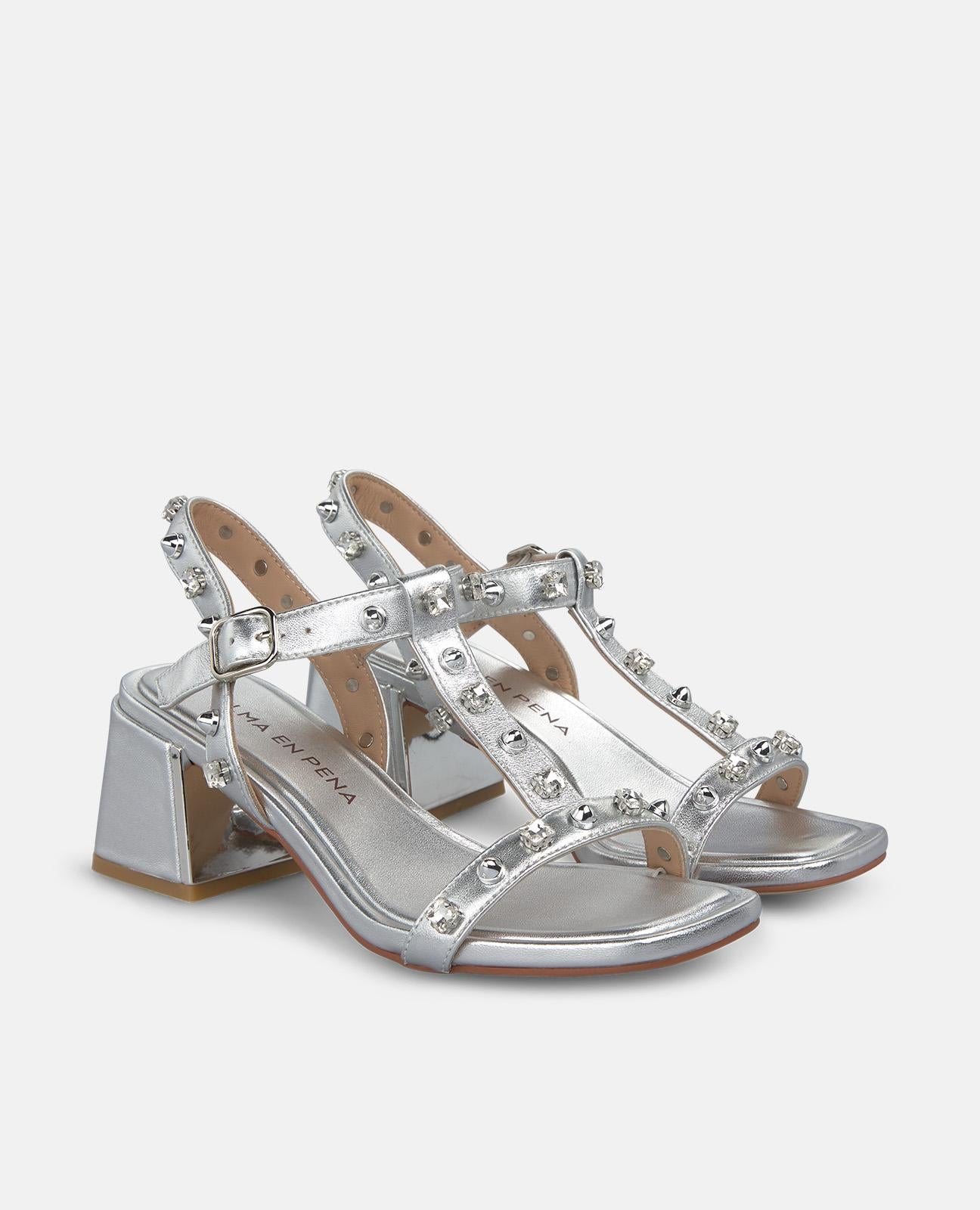 SANDALIA METALIZADA PEDRERIA