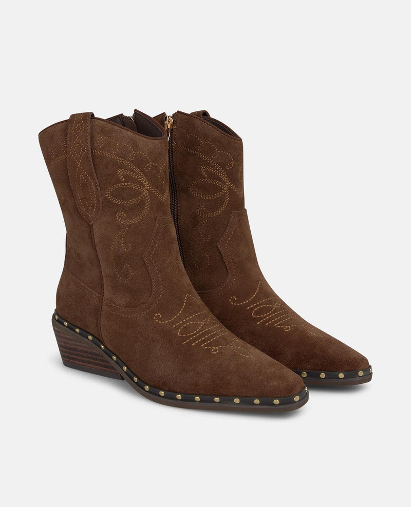 STIVALI DA COWBOY IN PELLE SCAMOSCIATA