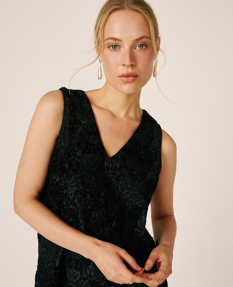 MINI DRESS WITH LACE AND EMBROIDERY