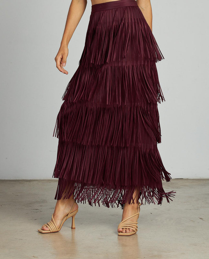 FALDA CUBIERTA CON FLECOS