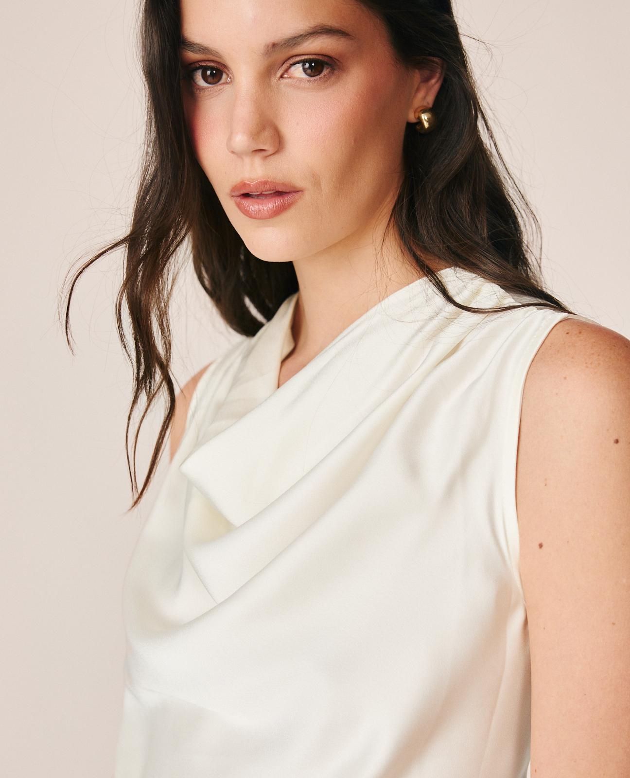 BLUSA SATÉN LAZADA EN CINTURA