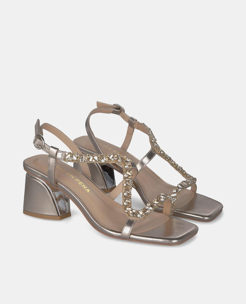 SNAKE SANDAL SQUARE HEEL