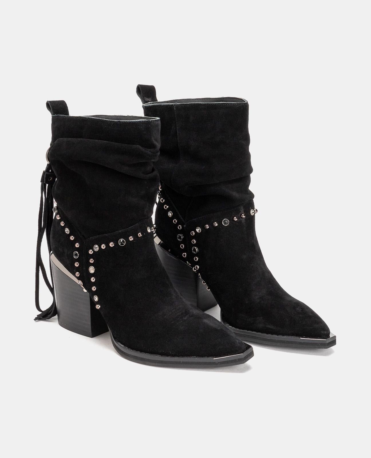 BOTTE DE CHEVILLE AVEC TIGE FROISSÉE