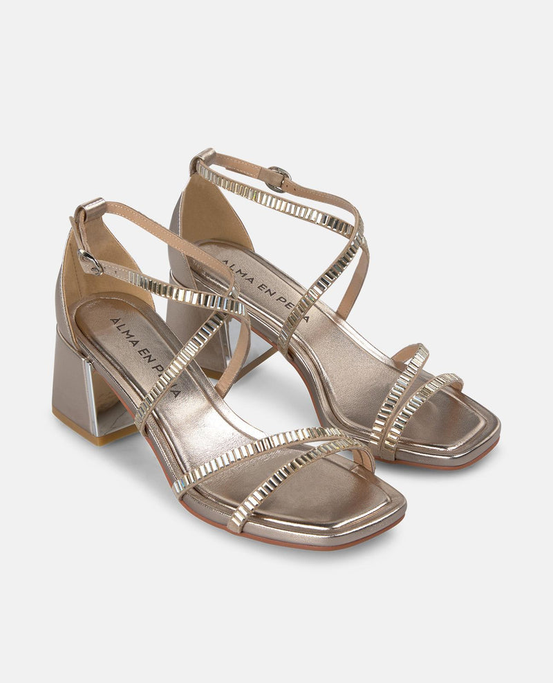 CRYSTAL STRAPS HEEL SANDAL