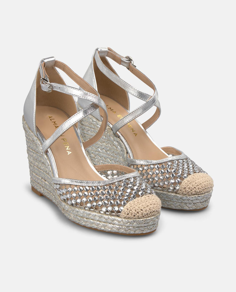 VALENCIAN SANDALS WITH METALLIC MESH