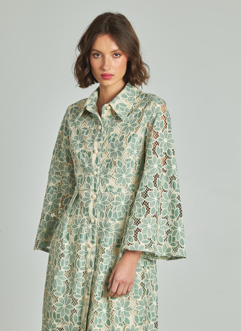 VESTIDO FLORES CALADO