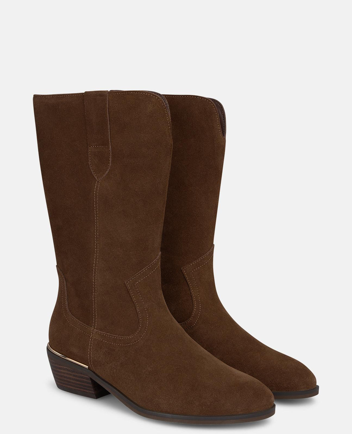 SUEDE BOOTS WITH A ZIPPER CLOSURE