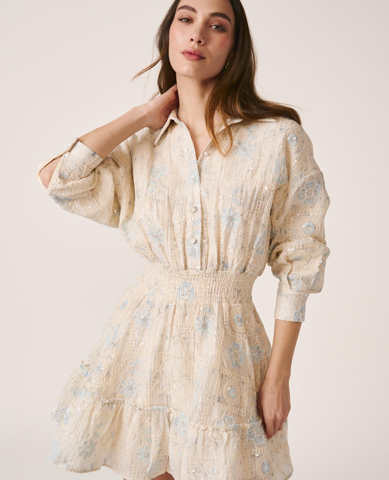 VESTIDO MINI MANGA CAMISERA